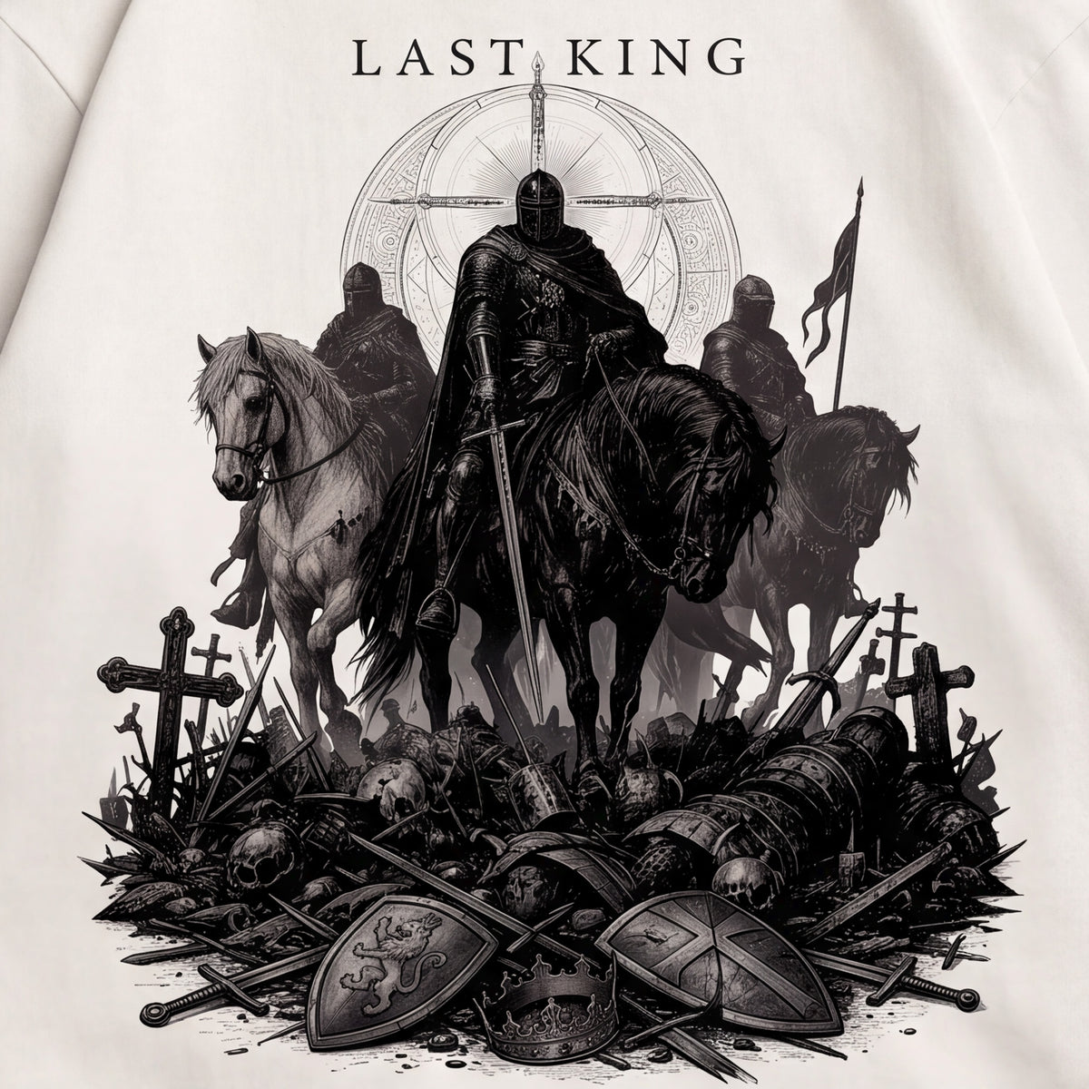 Last King detailed back graphic on 280 GSM cotton t-shirt